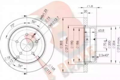 R BRAKE 78rbd29049 -  Тормозной диск
